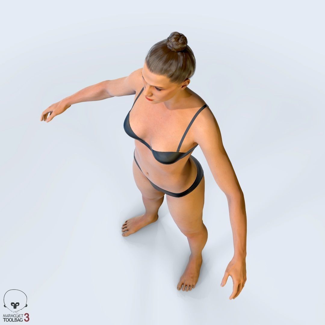 Average Female Body Low-poly 3D model_18