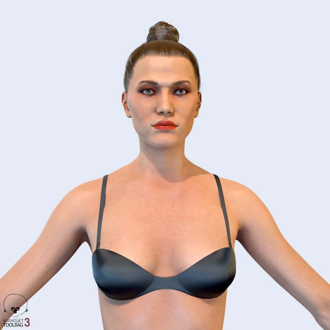 Average Female Body Low-poly 3D model_9