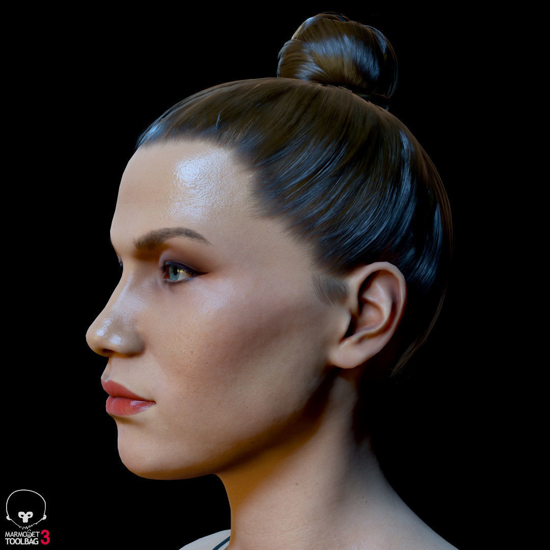 Average Female Body Low-poly 3D model_28