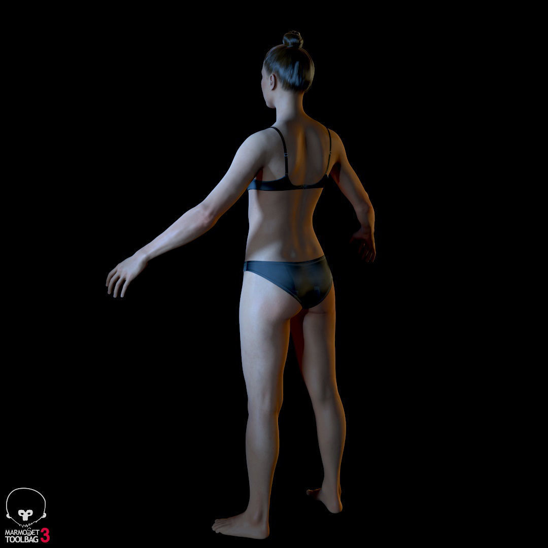 Average Female Body Low-poly 3D model_34
