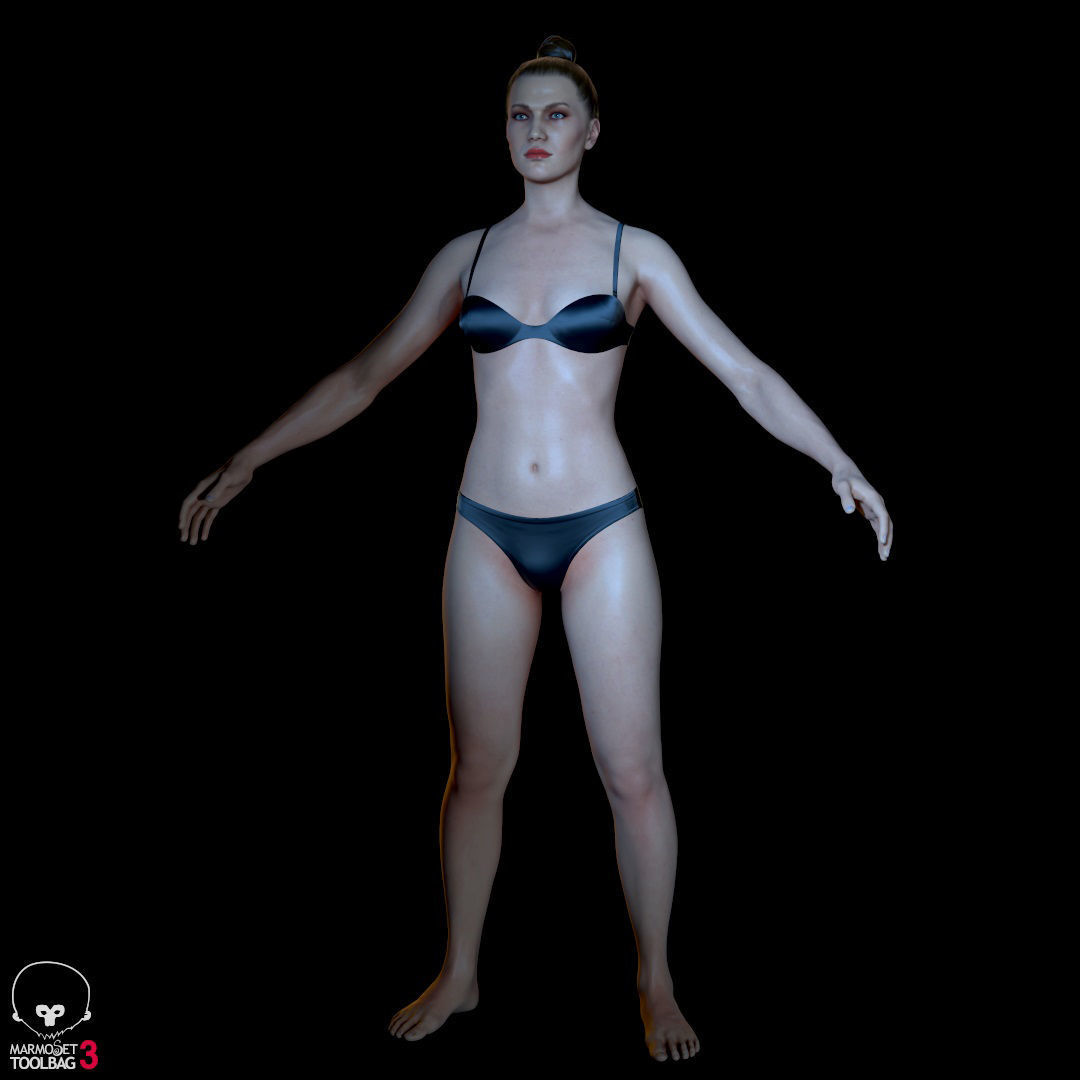 Average Female Body Low-poly 3D model_33