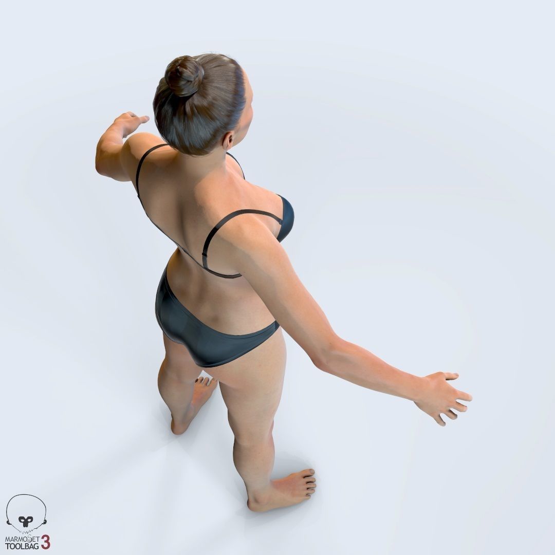 Average Female Body Low-poly 3D model_19