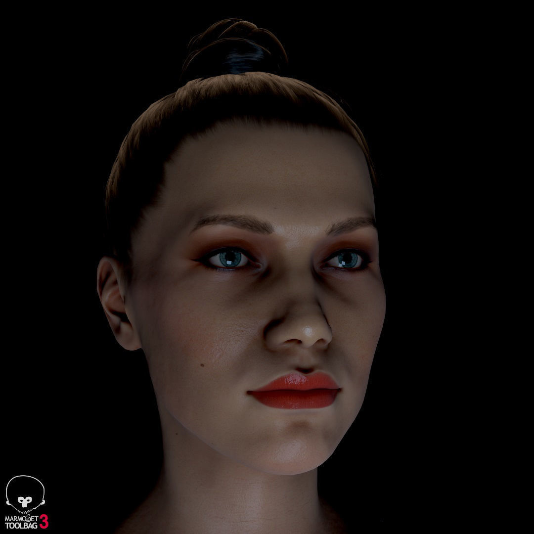Average Female Body Low-poly 3D model_25