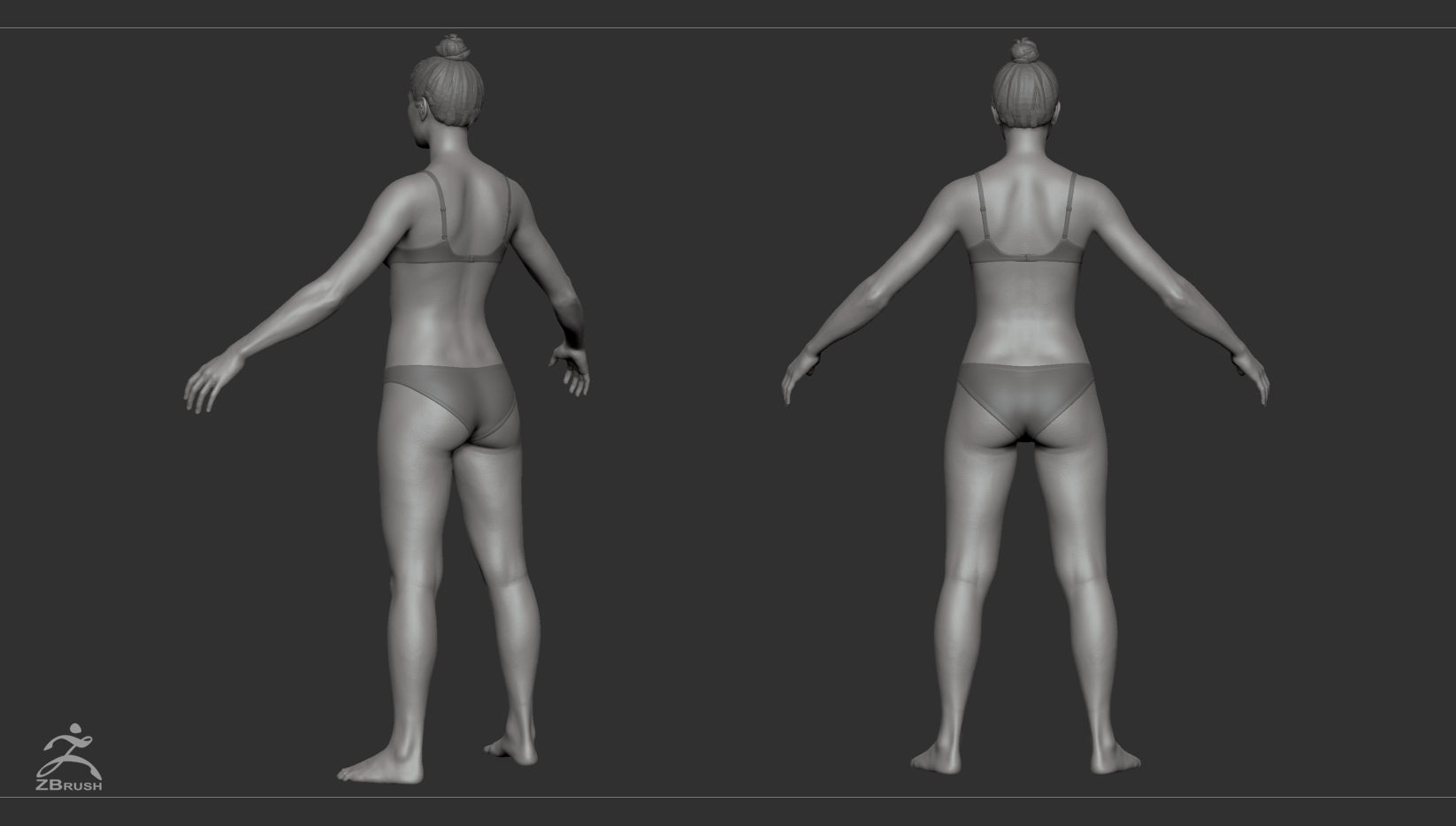 Average Female Body Low-poly 3D model_45