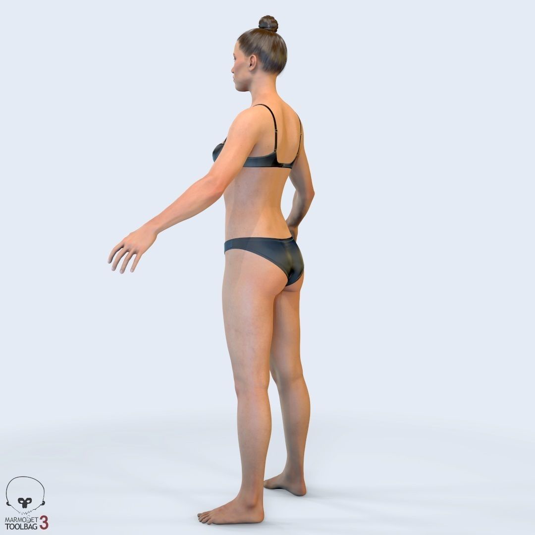 Average Female Body Low-poly 3D model_5