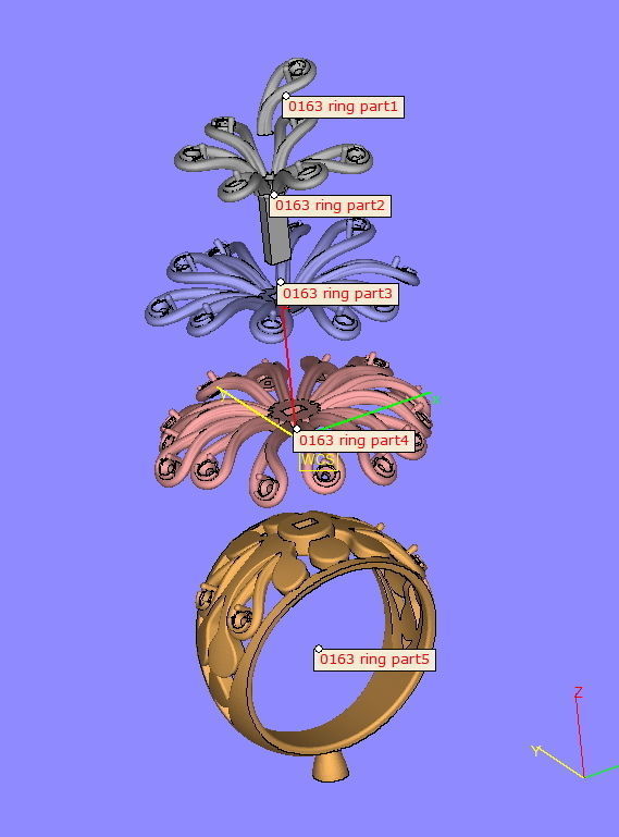 Fashion Diamond  ring  3D print model_3