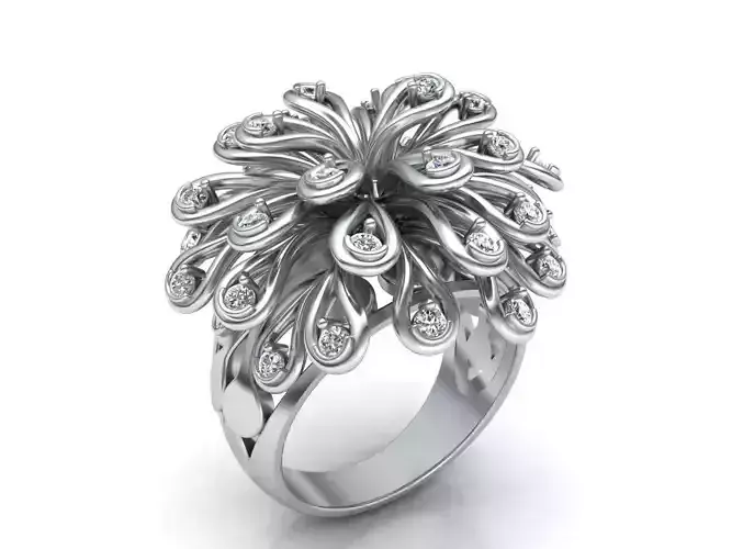 Fashion Diamond  ring  3D print model