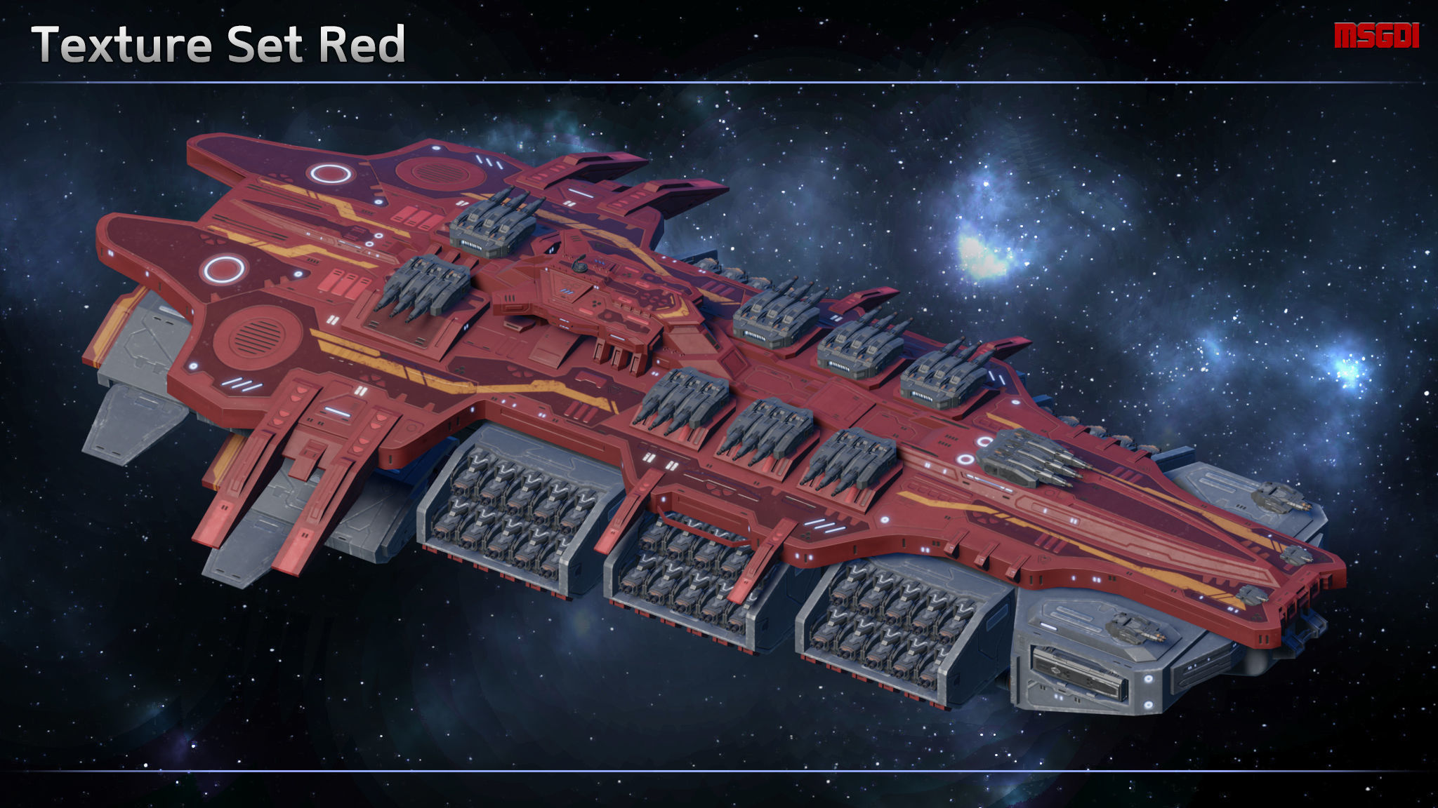 Spaceship Battleship Valkyrie Low-poly 3D model_10