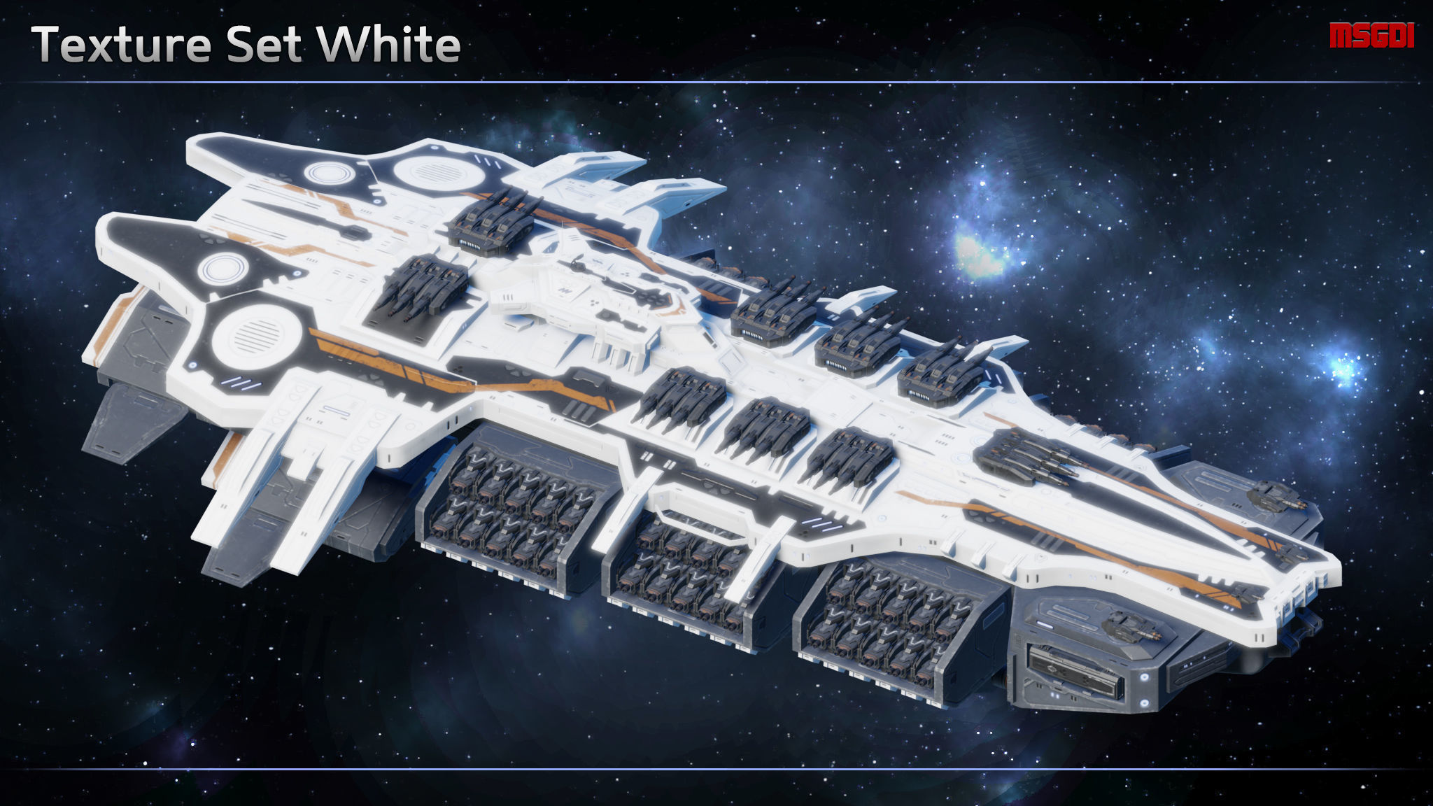 Spaceship Battleship Valkyrie Low-poly 3D model_11