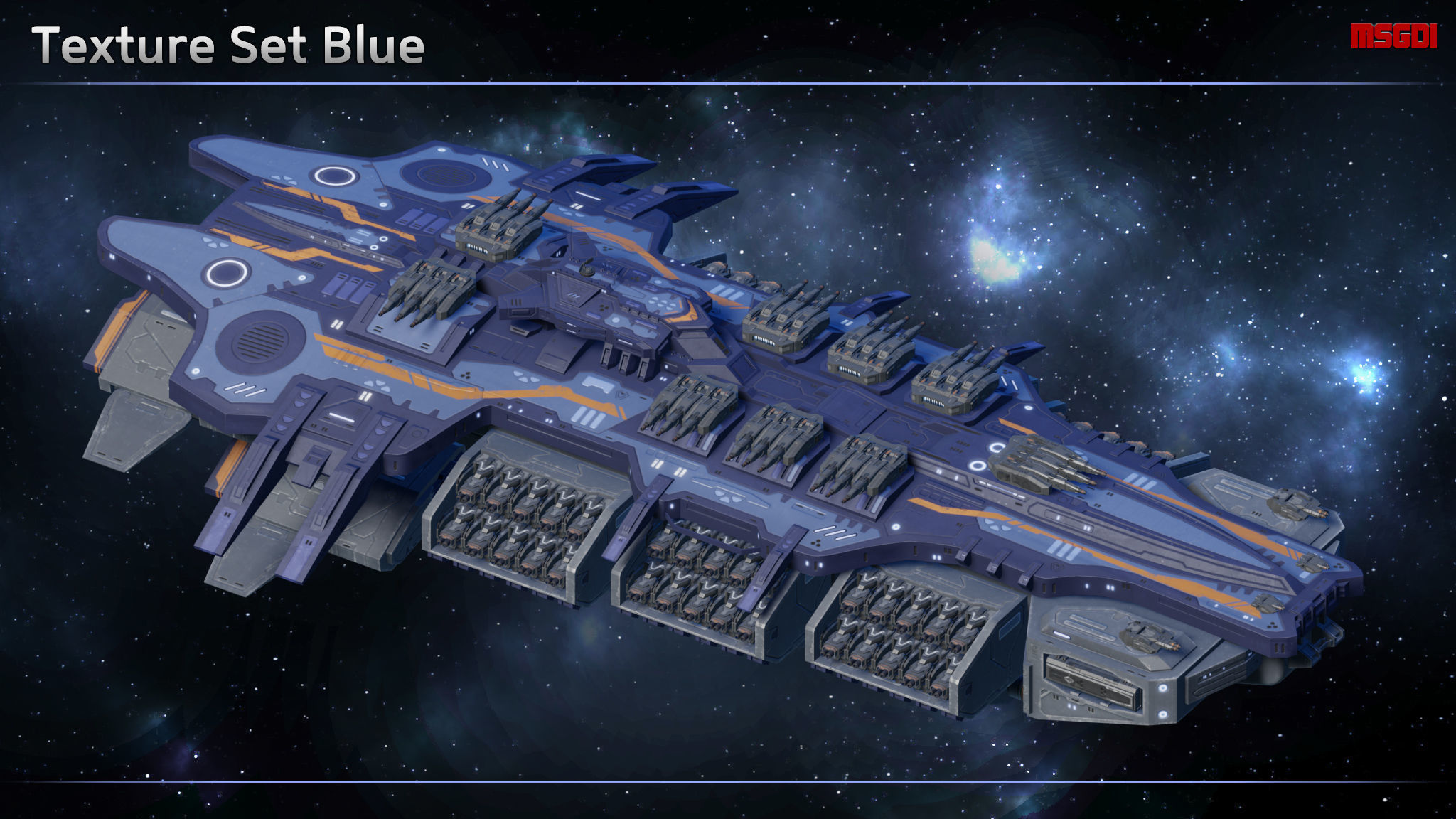 Spaceship Battleship Valkyrie Low-poly 3D model_8