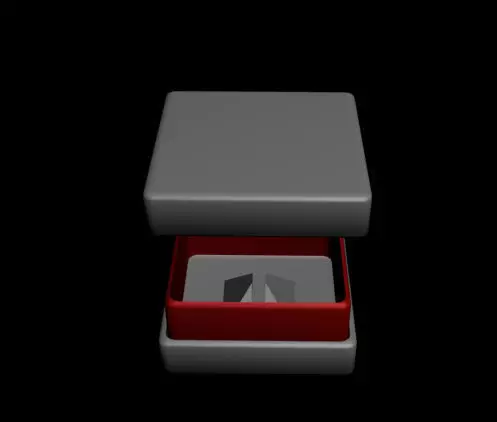 Rectangle luxury  ring box 3D print model_0