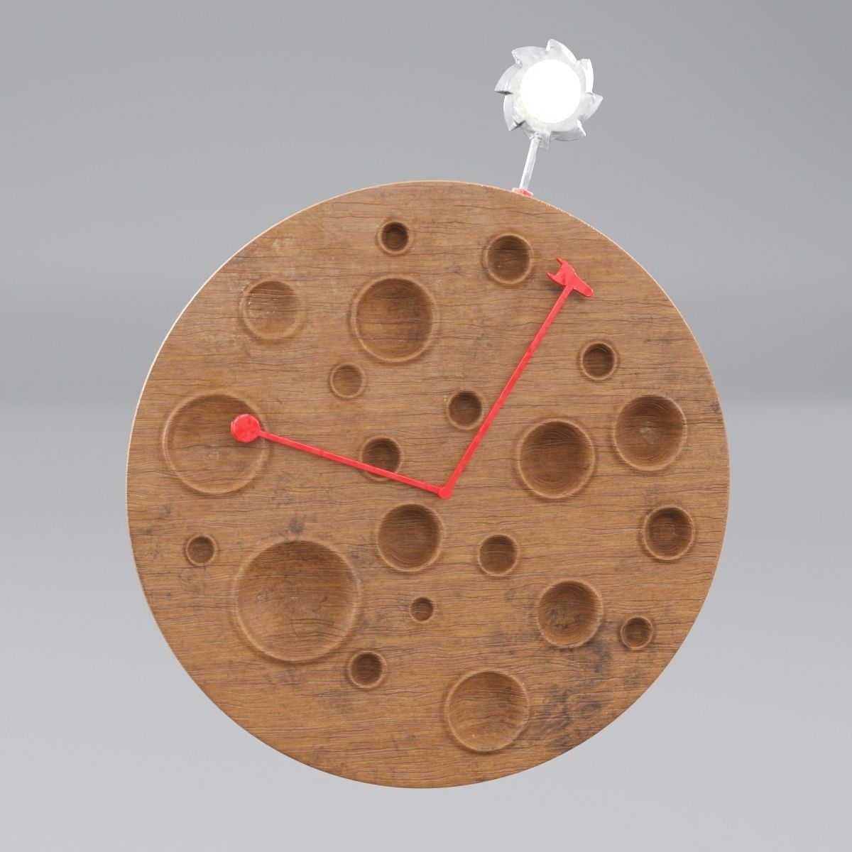  Modern Wooden Moon Watch 3D model_3