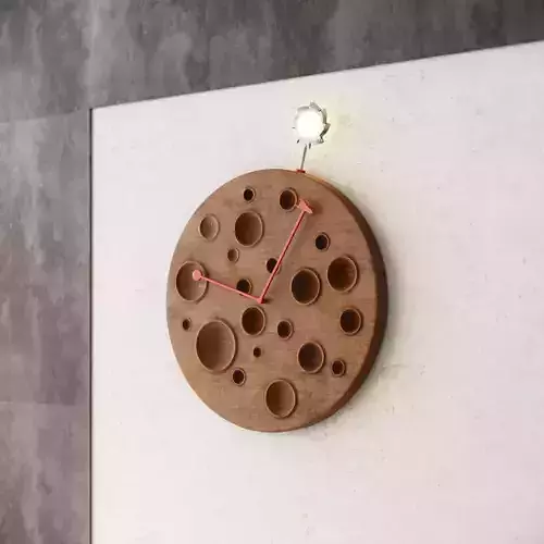  Modern Wooden Moon Watch 3D model