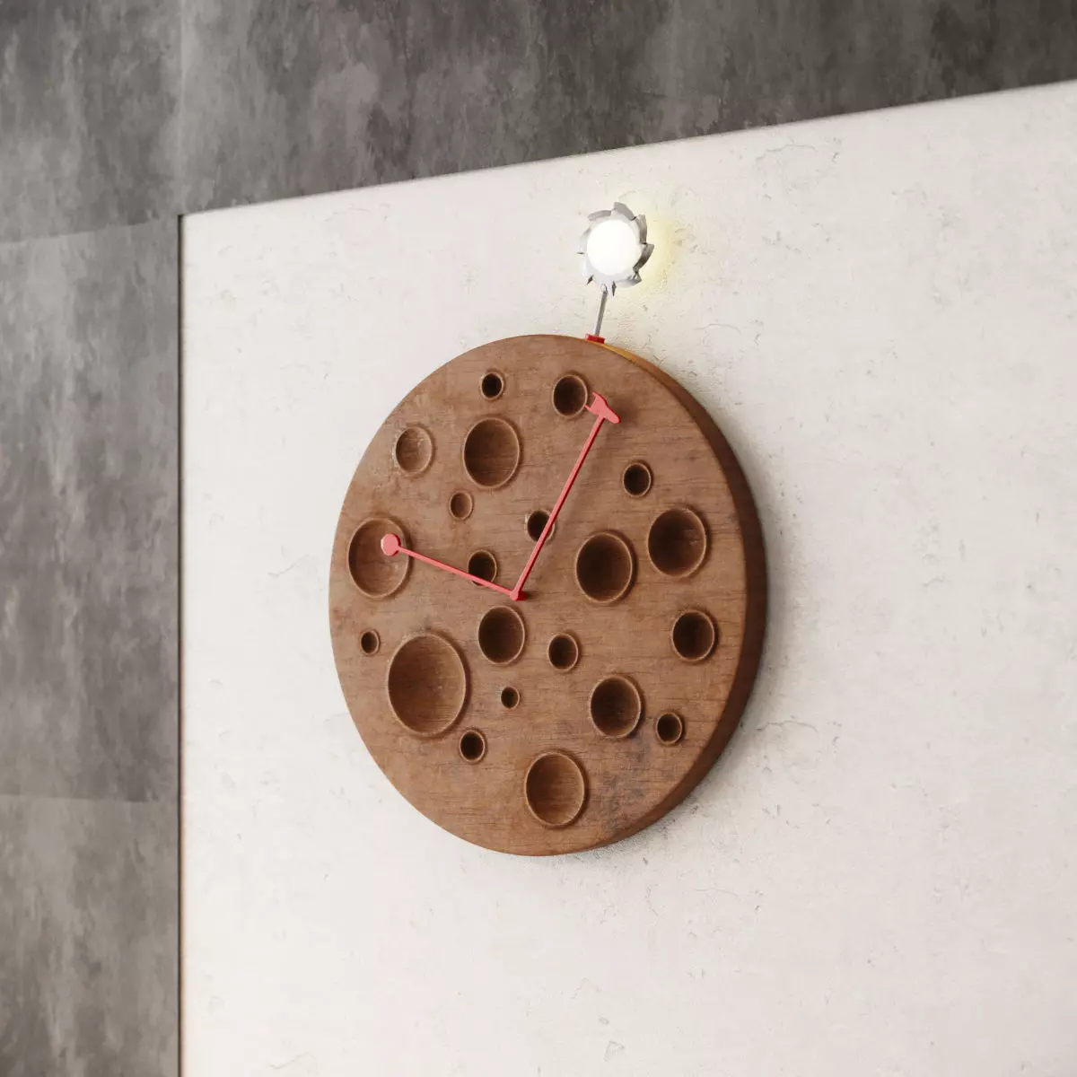  Modern Wooden Moon Watch 3D model_0