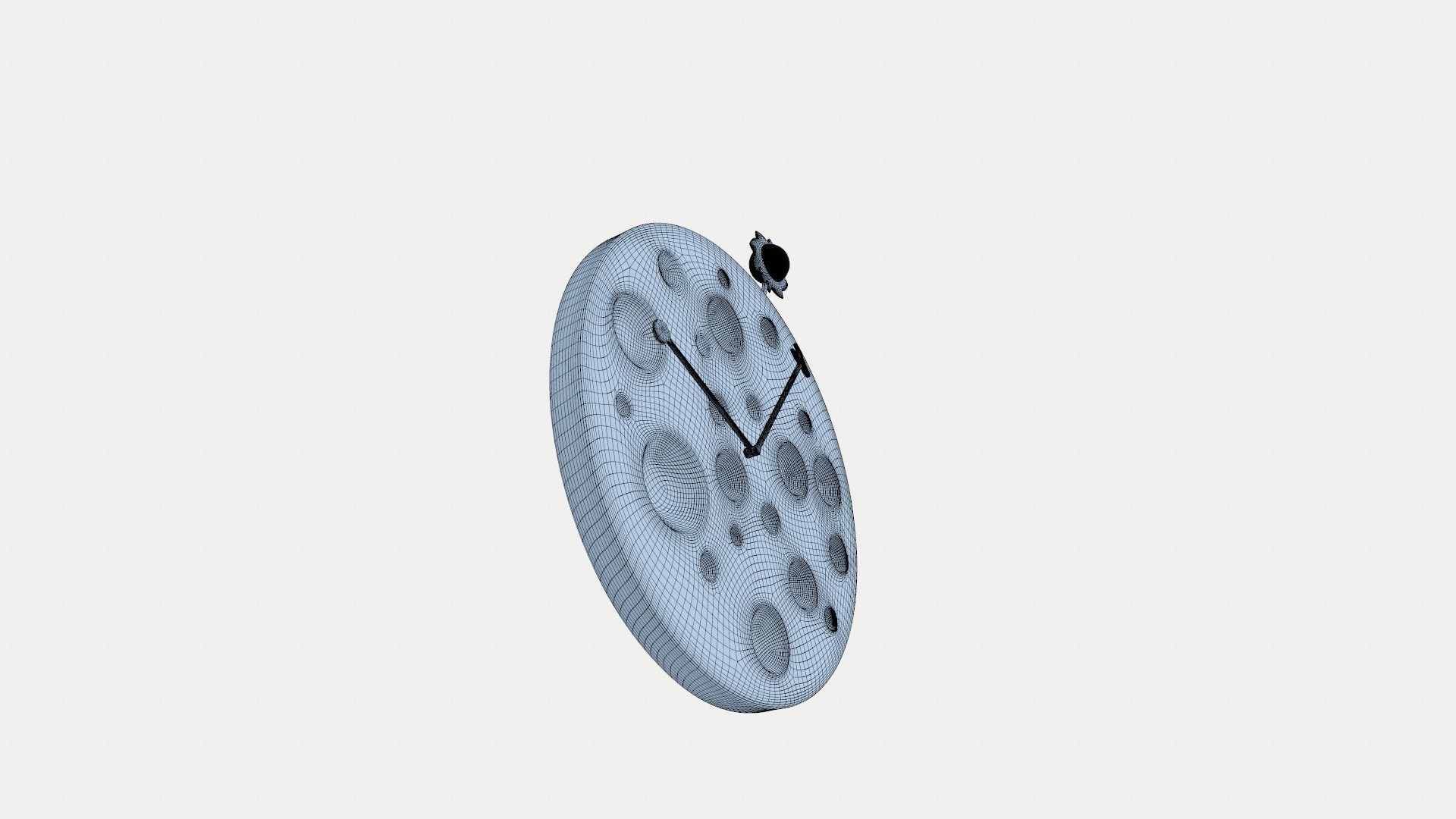  Modern Wooden Moon Watch 3D model_8