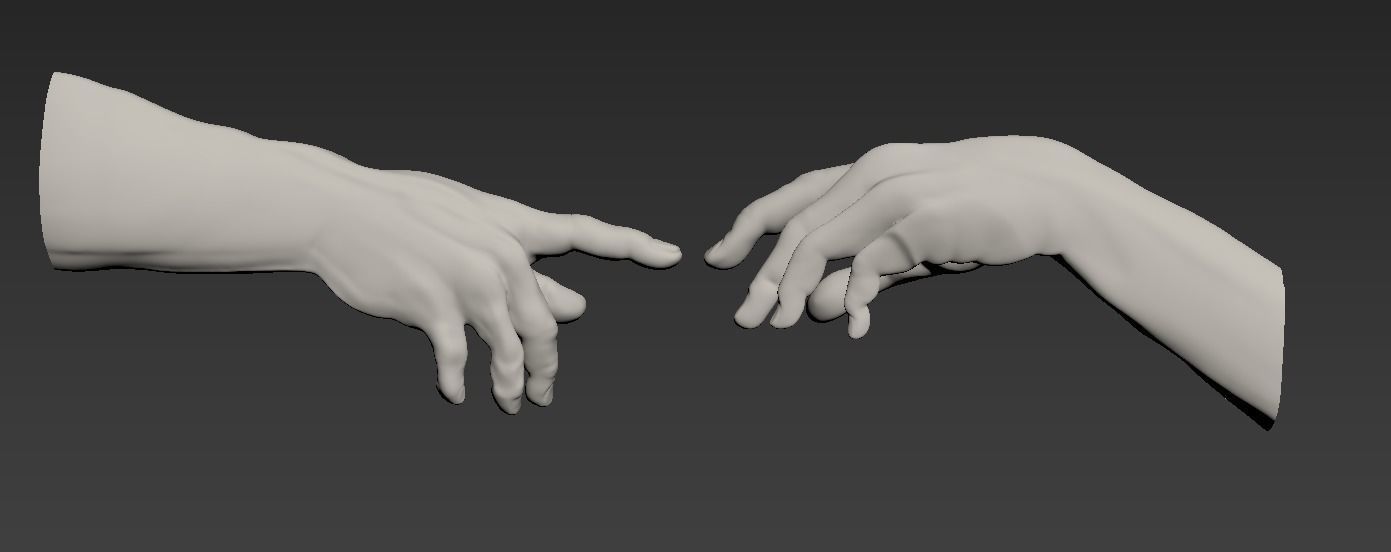 The Creation of Adam Bas-Relief 3D model_7