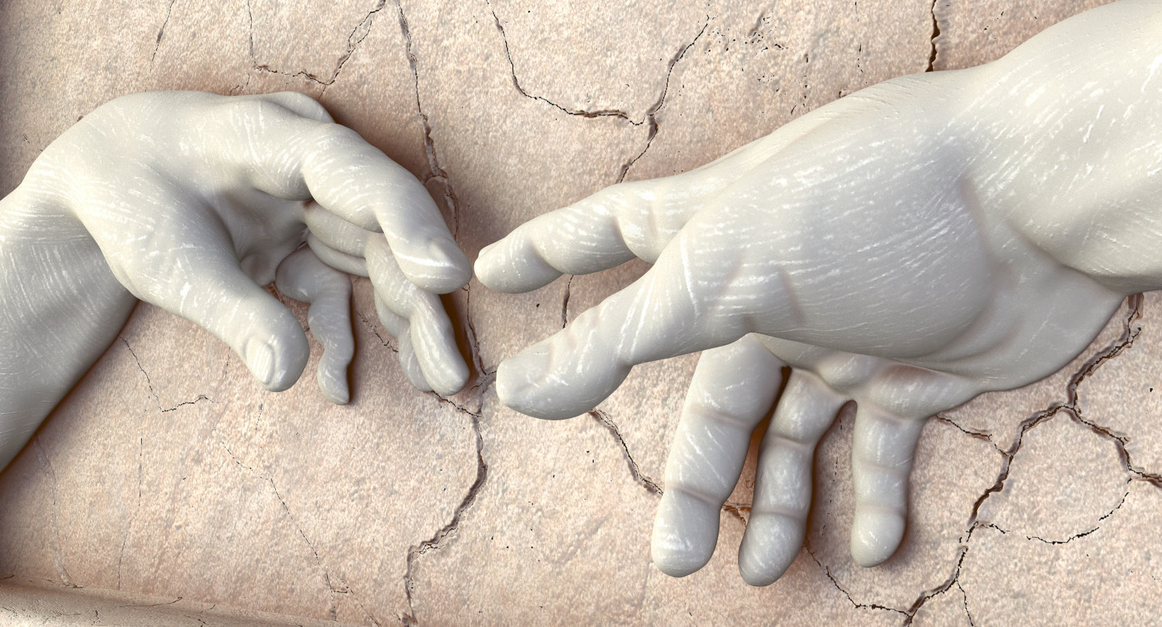The Creation of Adam Bas-Relief 3D model_2