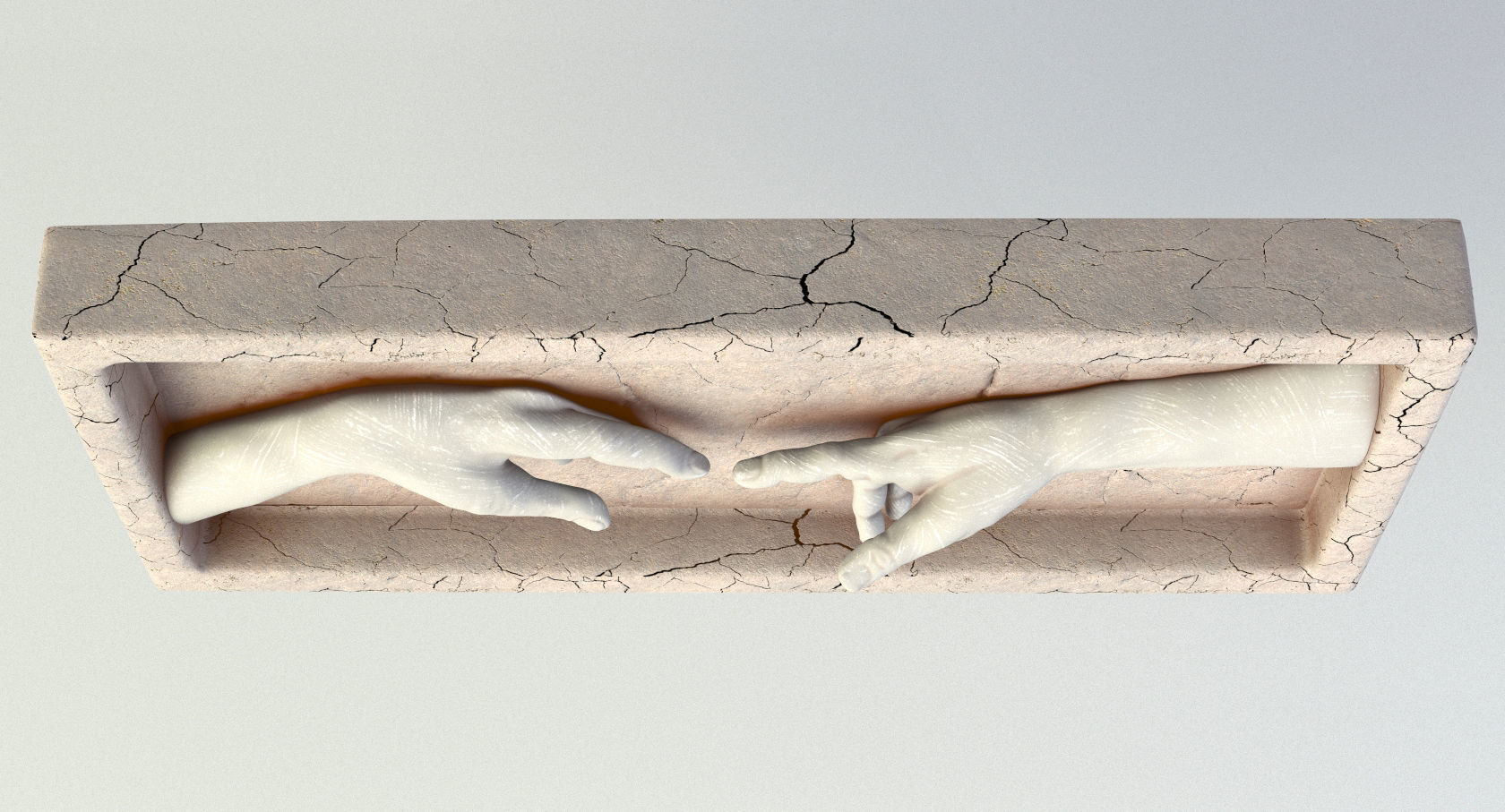 The Creation of Adam Bas-Relief 3D model_5
