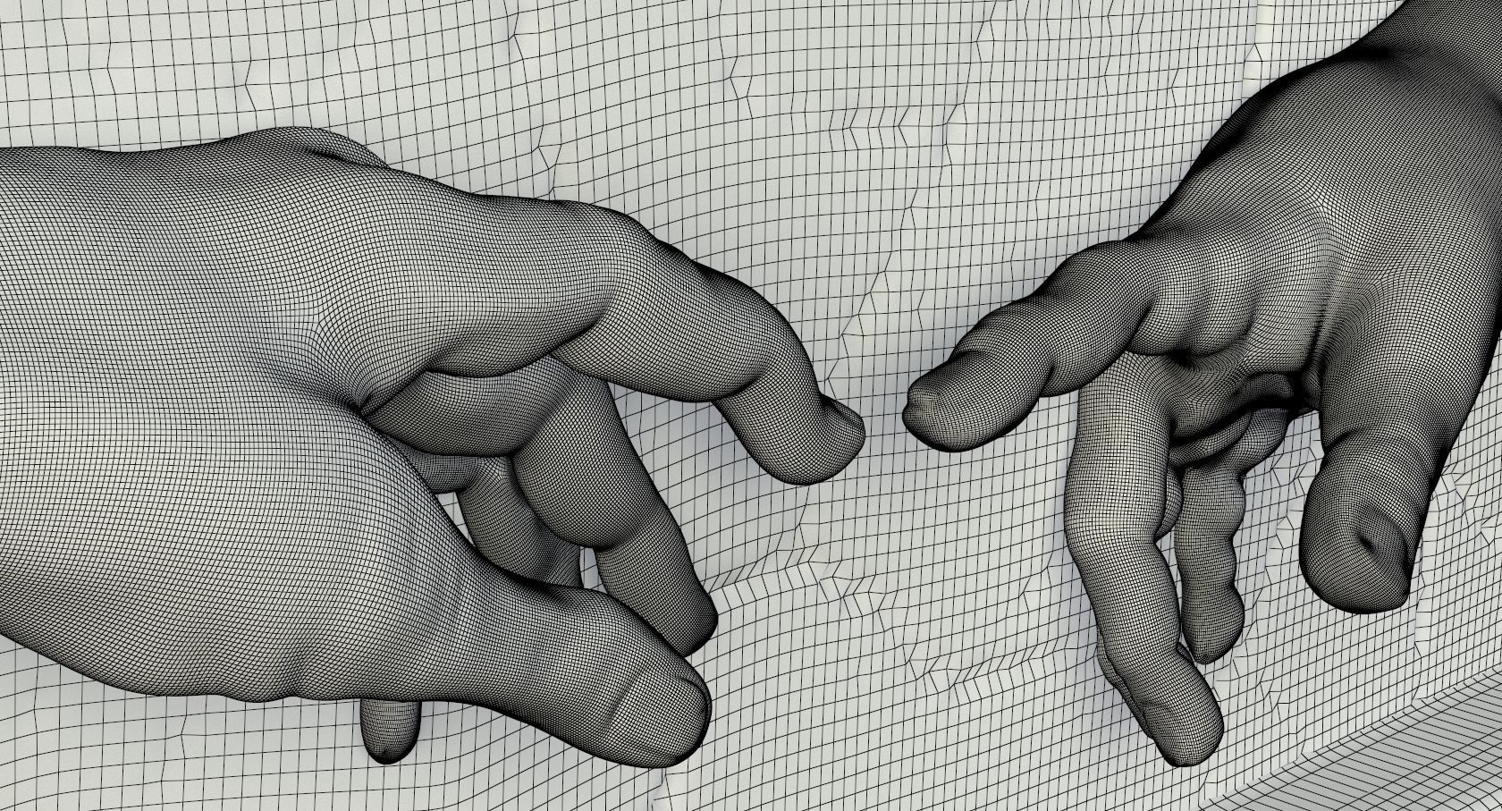 The Creation of Adam Bas-Relief 3D model_9