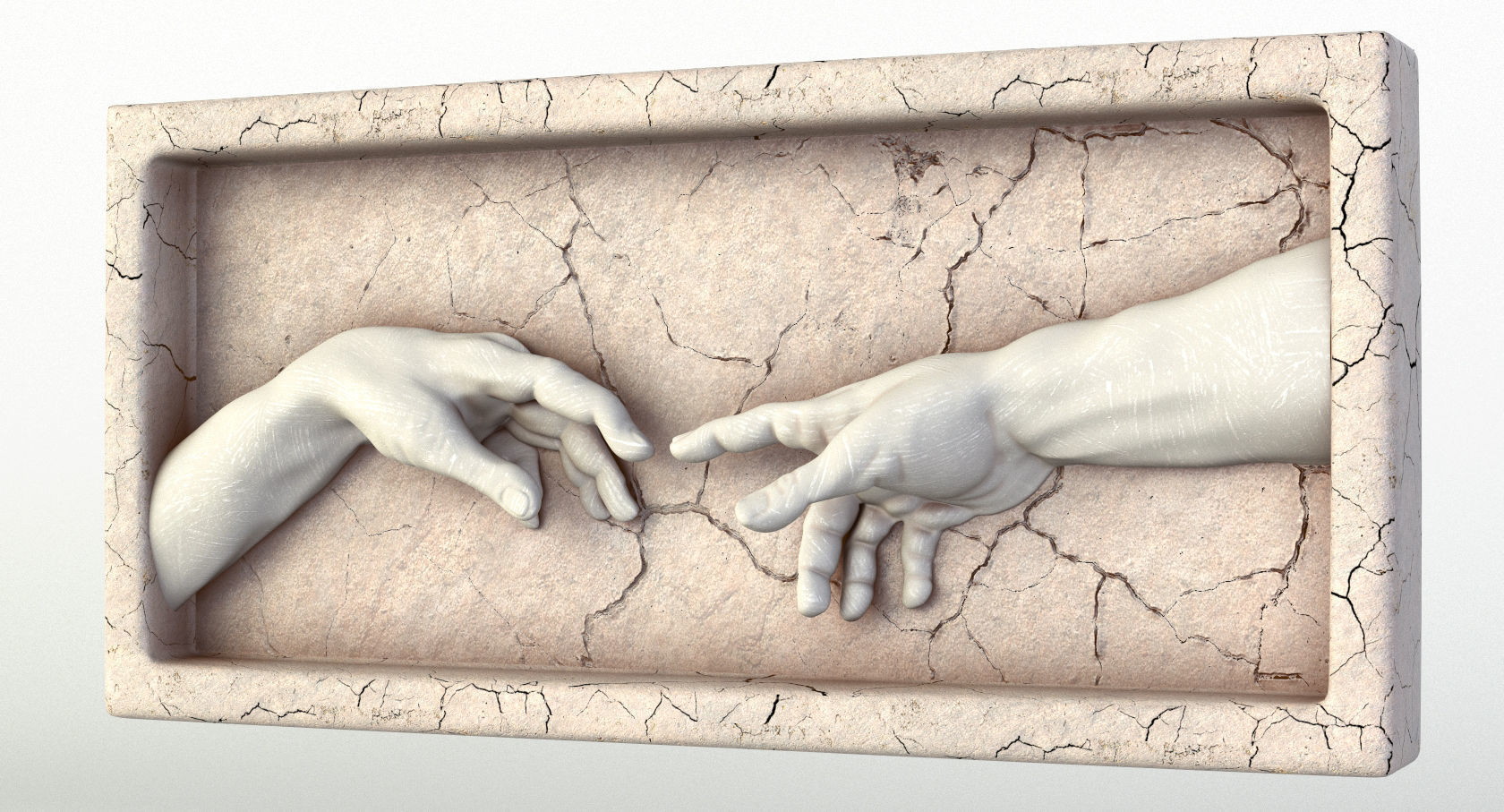 The Creation of Adam Bas-Relief 3D model_1