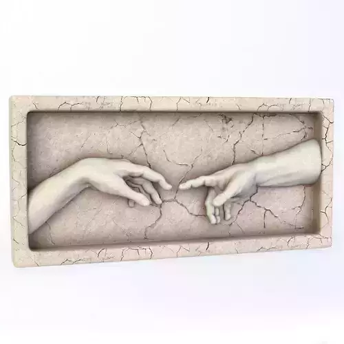 The Creation of Adam Bas-Relief 3D model