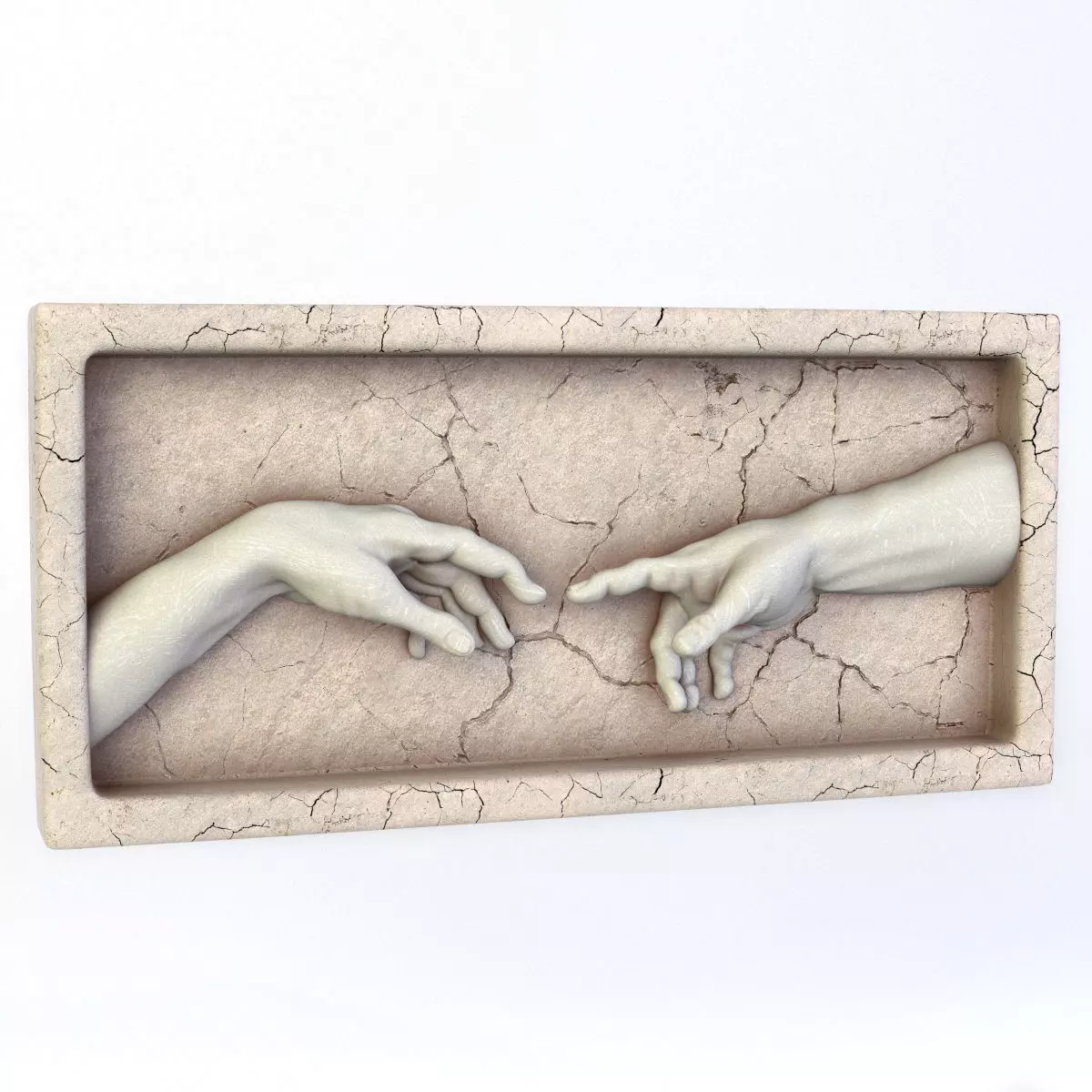 The Creation of Adam Bas-Relief 3D model_0