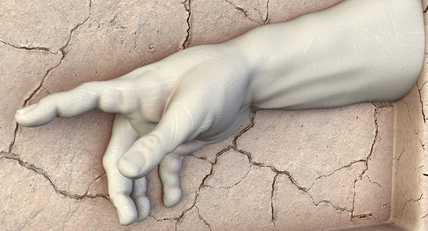 The Creation of Adam Bas-Relief 3D model_4