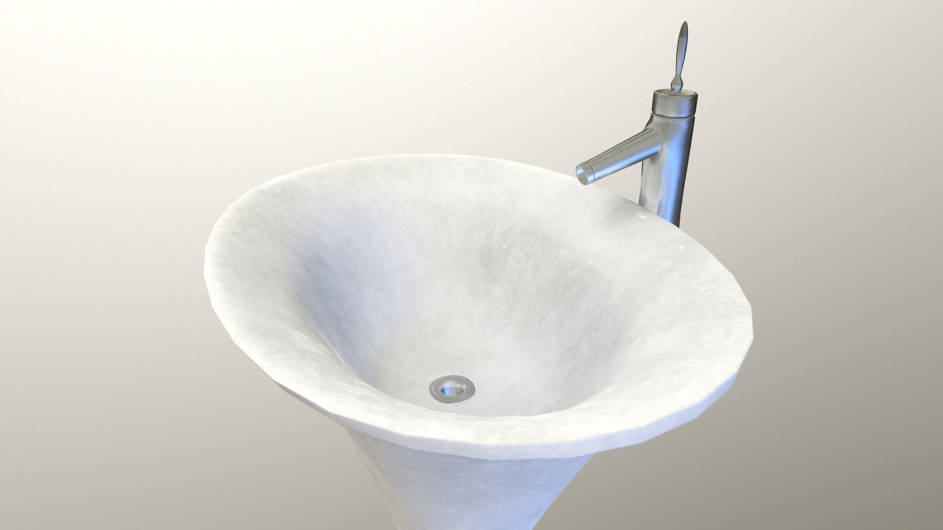 Unique Pedestal Sink Low-poly 3D model_8