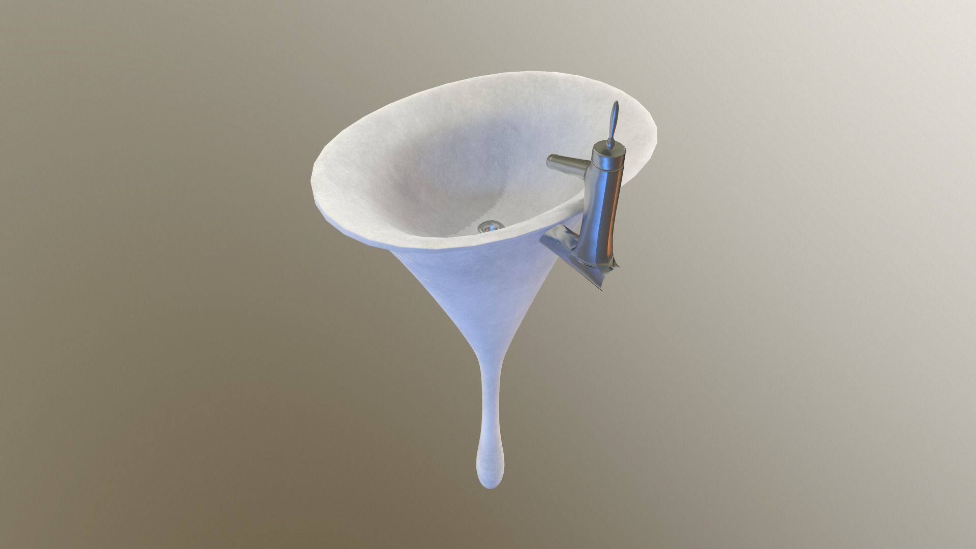 Unique Pedestal Sink Low-poly 3D model_5