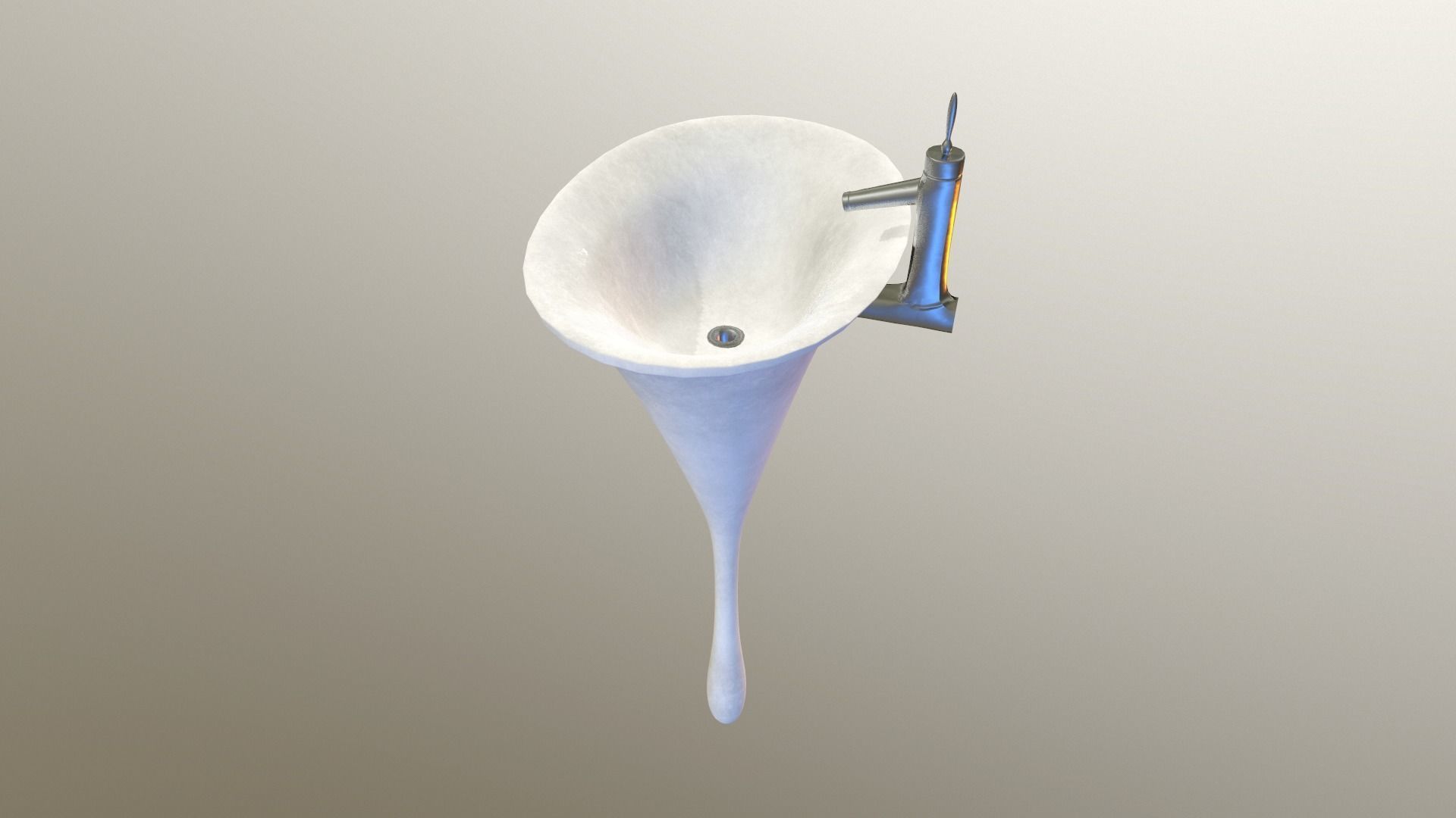 Unique Pedestal Sink Low-poly 3D model_3