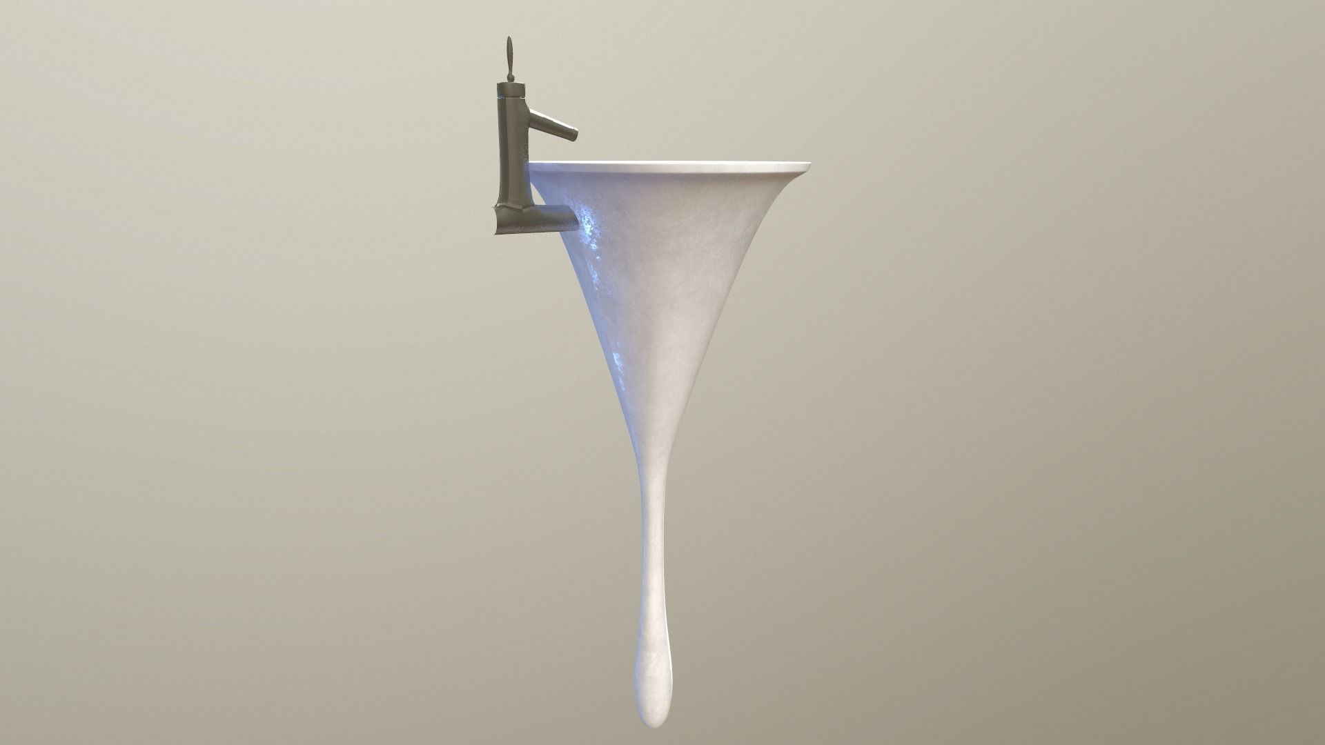 Unique Pedestal Sink Low-poly 3D model_4