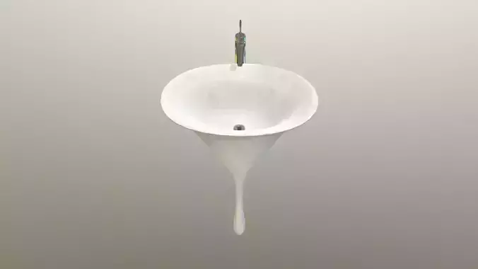Unique Pedestal Sink Low-poly 3D model