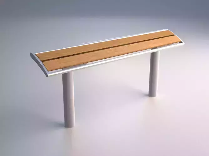Bench made of wood and metal