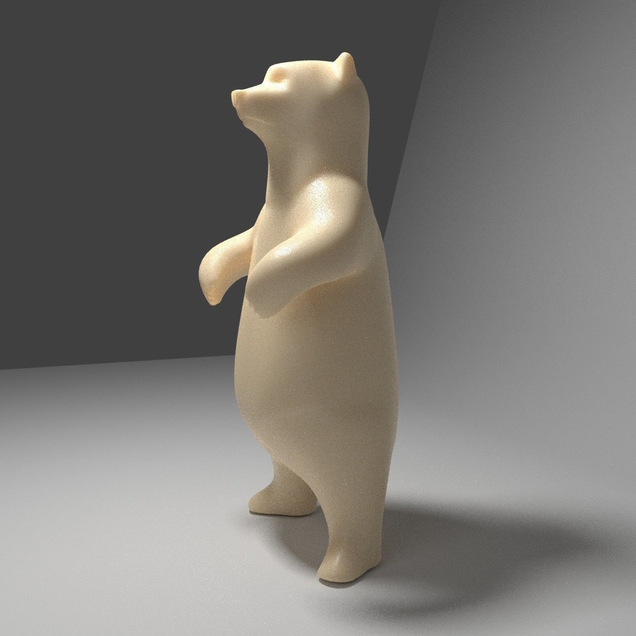 Bear standing 3D print model_4