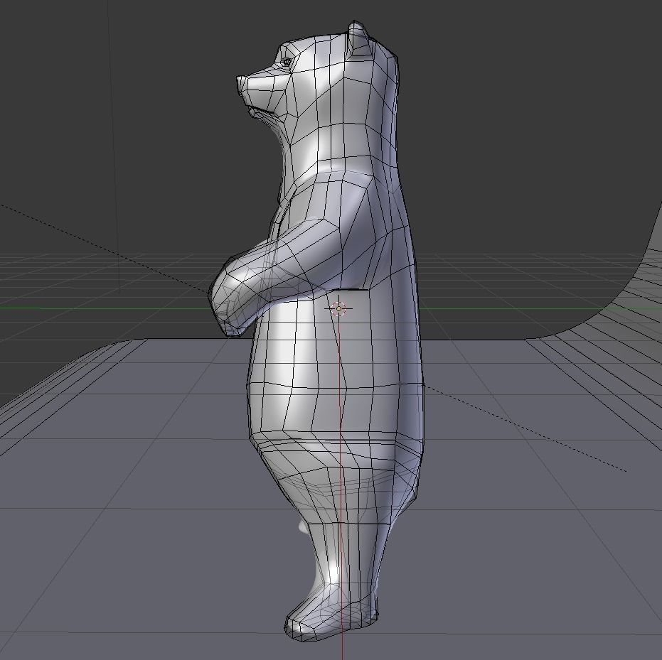 Bear standing 3D print model_5