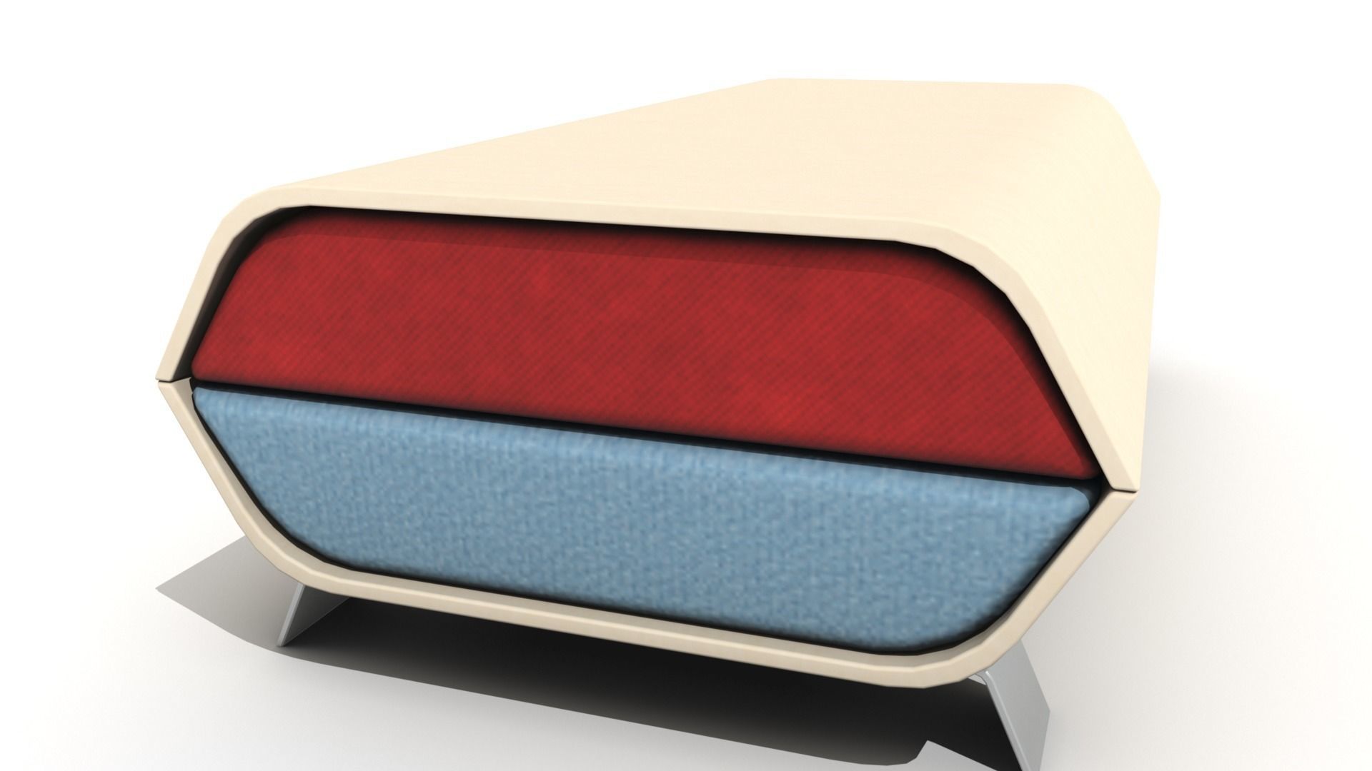 Hollow Wooden Coffee Table with Cushions  Low-poly 3D model_14