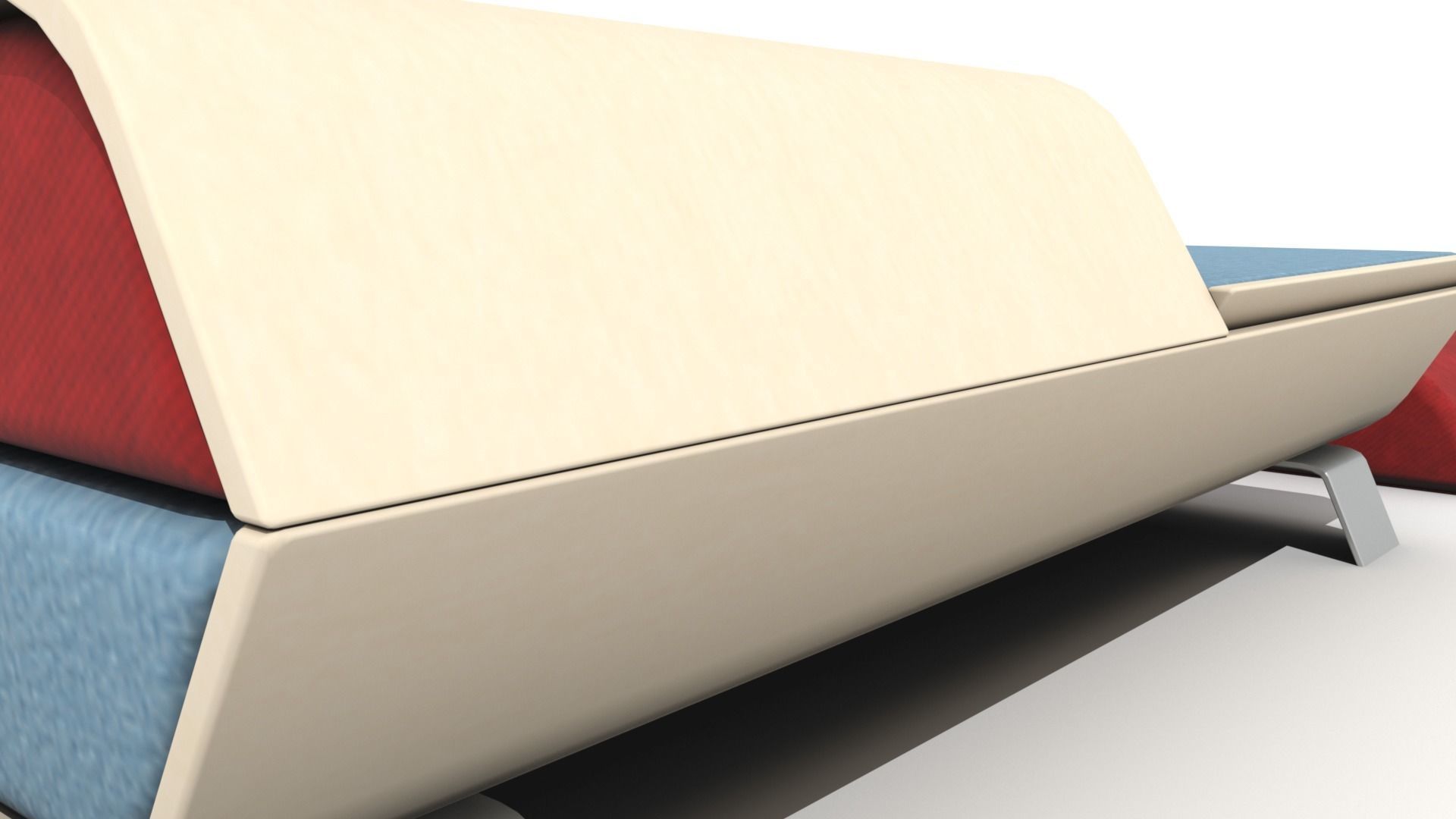 Hollow Wooden Coffee Table with Cushions  Low-poly 3D model_12