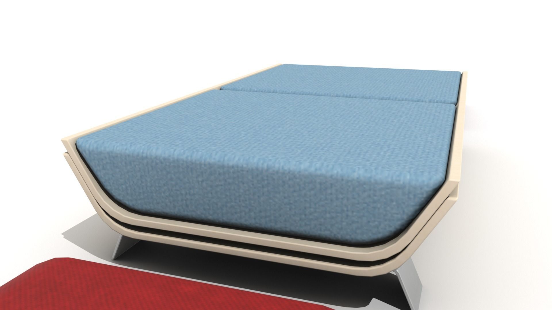 Hollow Wooden Coffee Table with Cushions  Low-poly 3D model_16