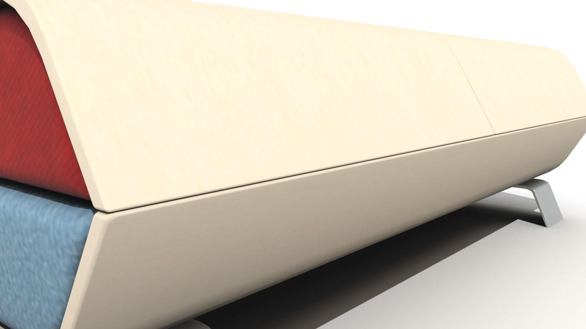 Hollow Wooden Coffee Table with Cushions  Low-poly 3D model_11