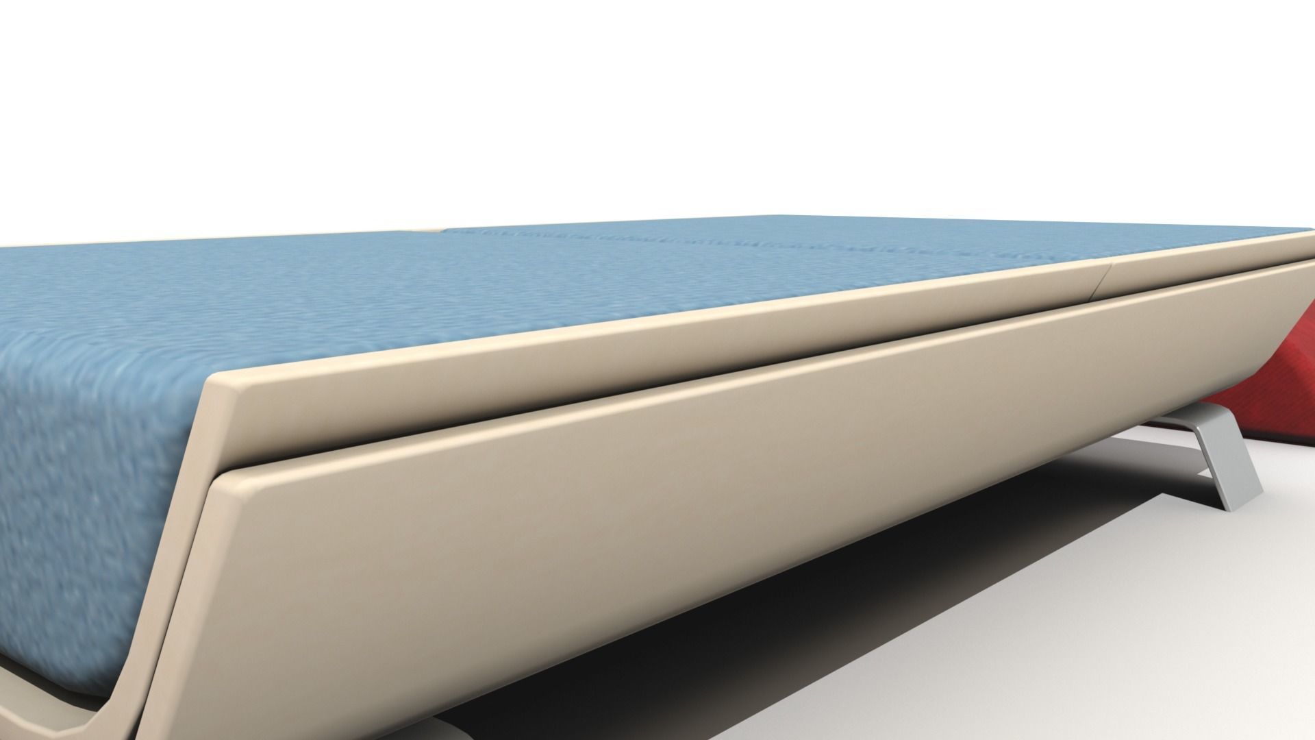 Hollow Wooden Coffee Table with Cushions  Low-poly 3D model_13