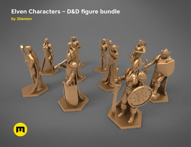 ELF CHARACTERS   GAME FIGURES BARGAIN BUNDLE 3D print model