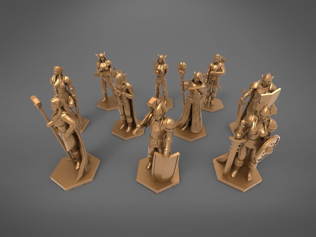 ELF CHARACTERS GAME FIGURES BARGAIN BUNDLE 3D print model_1