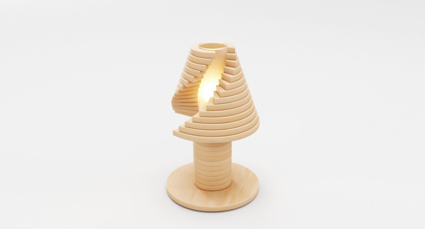 Creative Wooden Table Lamp 3D model_3