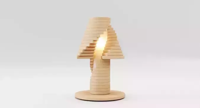 Creative Wooden Table Lamp 3D model