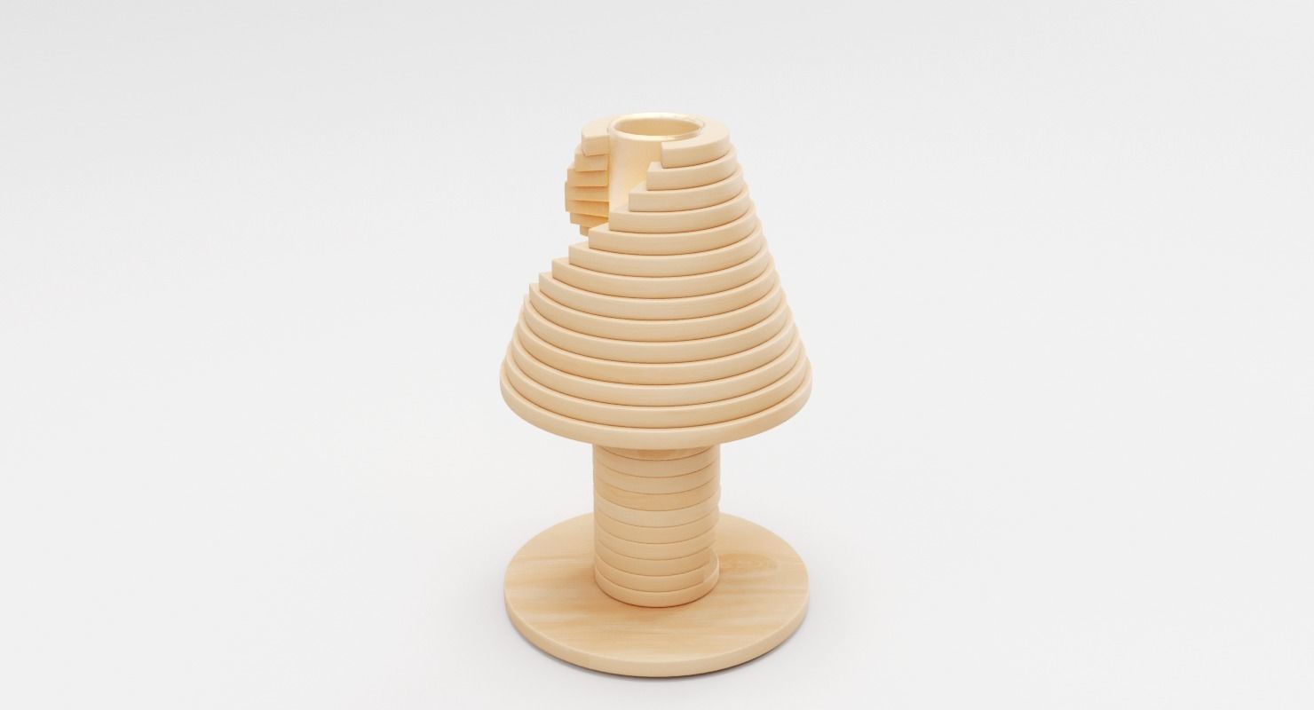 Creative Wooden Table Lamp 3D model_4