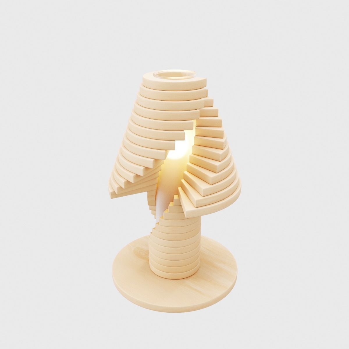 Creative Wooden Table Lamp 3D model_5