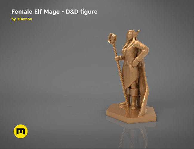 ELF MAGE FEMALE CHARACTER    GAME FIGURES 3D print model