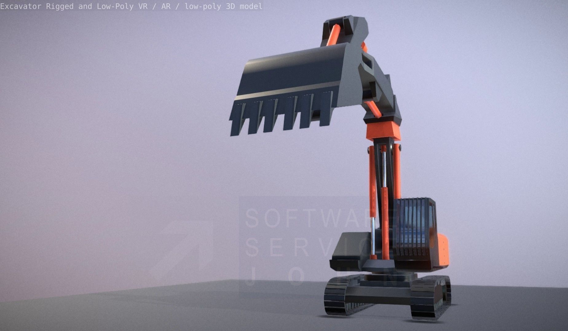 Excavator Rigged and  Low-Poly  Low-poly 3D model_36