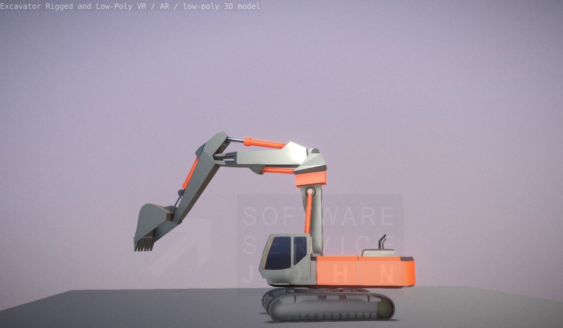 Excavator Rigged and  Low-Poly  Low-poly 3D model_15