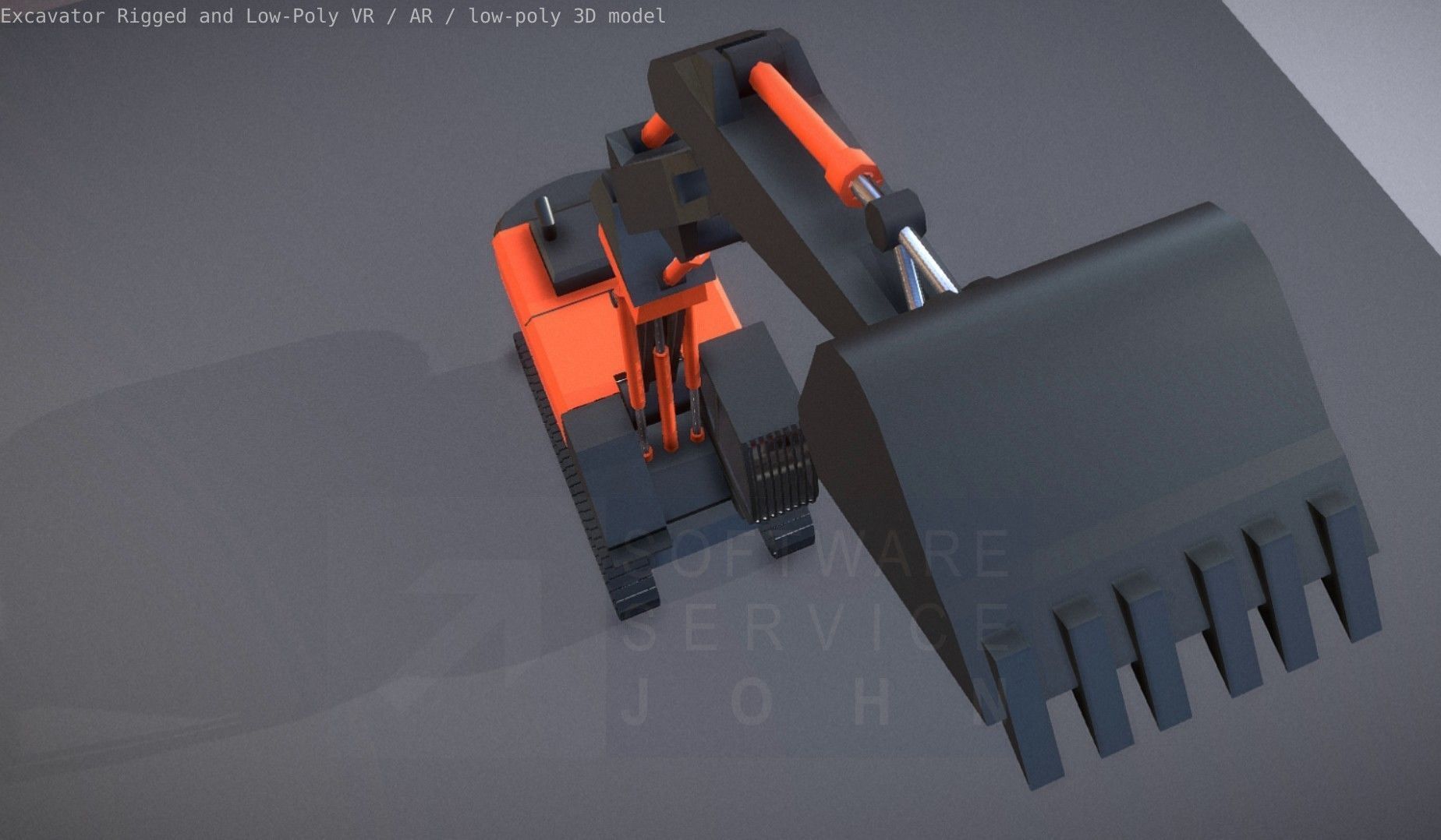 Excavator Rigged and  Low-Poly  Low-poly 3D model_27